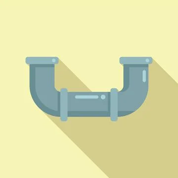 Pipe connection icon flat vector. Drain system Stock Illustration