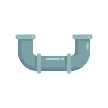 Pipe connection icon flat vector. Drain system Stock Illustration