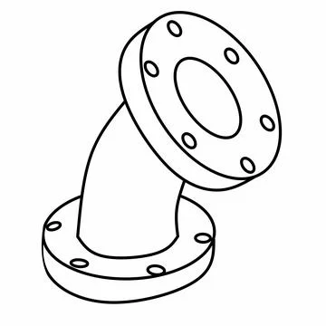 Pipe connection icon, vector set in thin line style, suitable for pipe fitting Stock Illustration