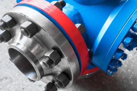 Pipe connection tee for gasification. New piece of equipment for gas industry Stock Photos