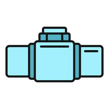 Pipe connector icon representing plumbing and irrigation systems Stock Illustration