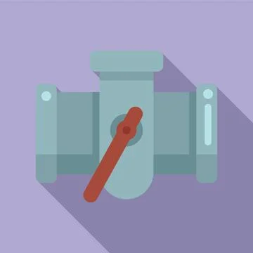 Pipe connector tap icon flat vector. Steel system Stock Illustration
