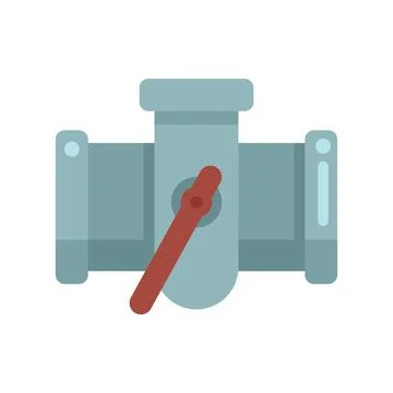 Pipe connector tap icon flat vector. Steel system Stock Illustration