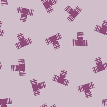 Pipe copper metal glyph vector seamless pattern Stock Illustration