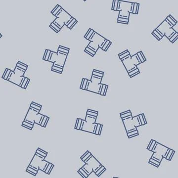 Pipe copper metal line vector seamless pattern Stock Illustration