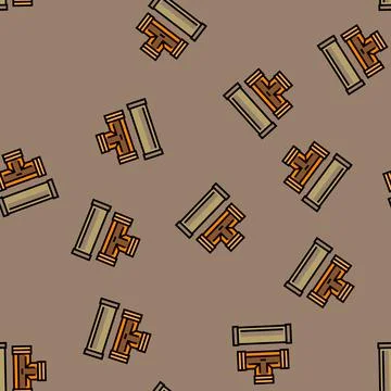 Pipe copper metal vector seamless pattern 스톡 일러스트
