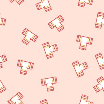 Pipe copper metal vector seamless pattern 스톡 일러스트