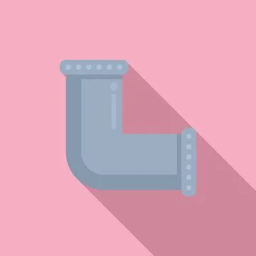 Pipe corner icon flat vector. Water sewer Stock Illustration