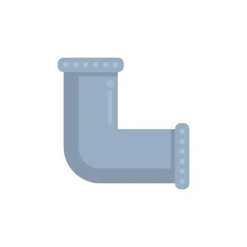 Pipe corner icon flat vector. Water sewer Stock Illustration