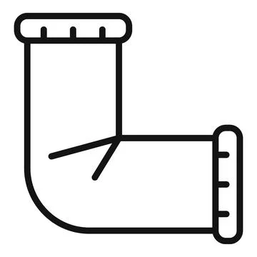 Pipe corner icon outline vector. Water sewer Stock Illustration