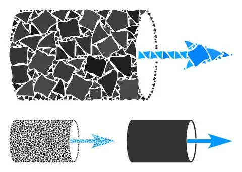 Pipe direction Mosaic Icon of Bumpy Items Stock Illustration