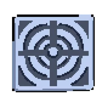 Pipe drainage grate pixel art vector illustration Stock Illustration
