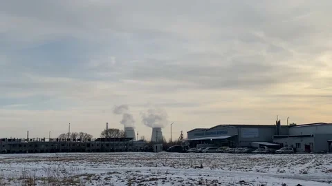 The pipe emits polluted smoke into the atmosphere. Stock Footage 149666529