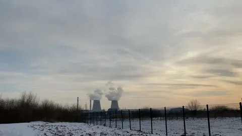 The pipe emits polluted smoke into the atmosphere. Stock Footage 149666788