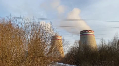 The pipe emits polluted smoke into the atmosphere. Stock Footage 149667319