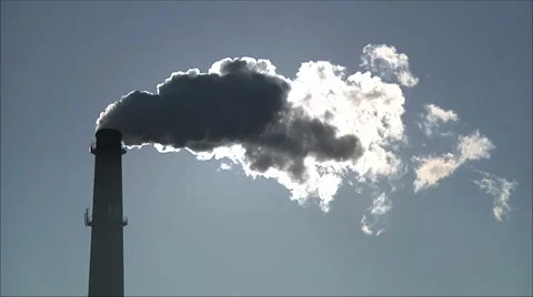 From a pipe factory emits smoke Stock Footage 1123724