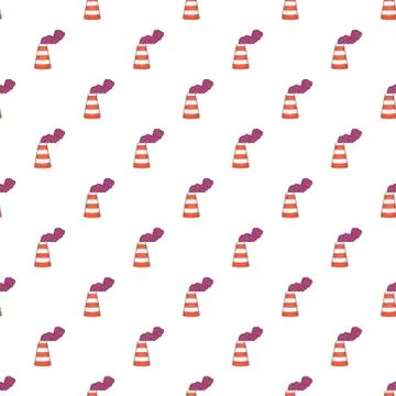 Pipe factory smoke pattern, cartoon style Stock Illustration