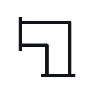 Pipe Fitting Black White Line Icon Editable Stroke Vector Symbol Ilustração Stock