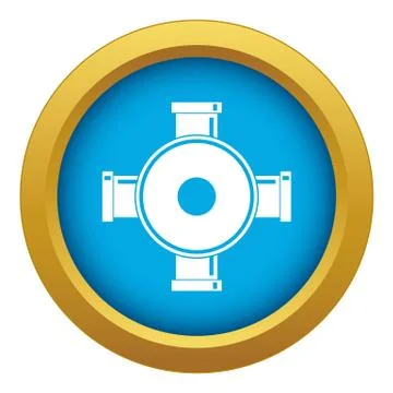 Pipe fitting icon blue vector isolated Stock Illustration