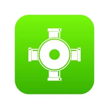 Pipe fitting icon digital green Stock Illustration
