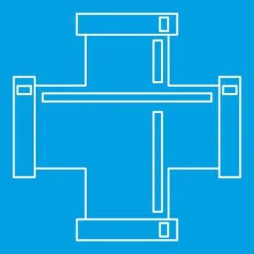 Pipe fitting icon, outline style Stock Illustration