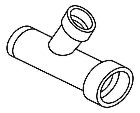 Pipe fitting icon. Plumbing section connector. Flow filter Stock Illustration