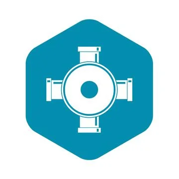 Pipe fitting icon, simple style Stock Illustration