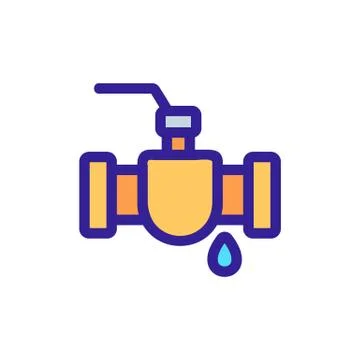 The pipe flows the icon vector. Isolated contour symbol illustration 库存插图
