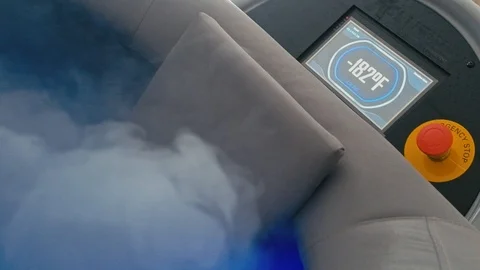 Pipe is frozen up by liquid nitrogen Stock Footage 93535511