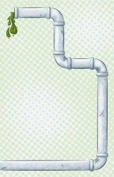 Pipe with Green Gunk Illustrazione stock