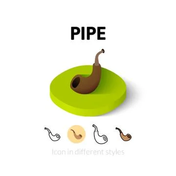 Pipe icon in different style Stock Illustration