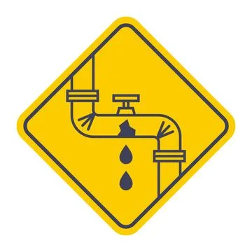A pipe icon with a hole where water flows. Stock Illustration