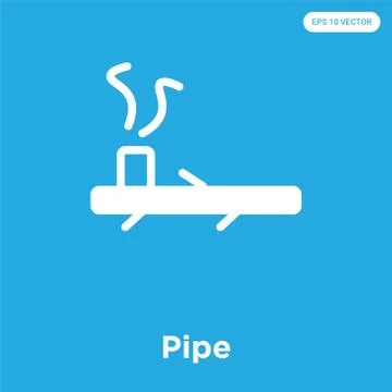 Pipe icon isolated on blue background Free Stock Illustration