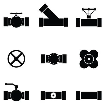 Pipe icon set Stock Illustration