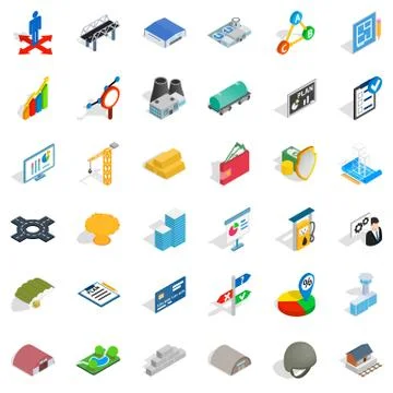 Pipe icons set, isometric style Stock Illustration