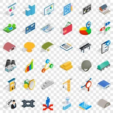 Pipe icons set, isometric style Stock Illustration