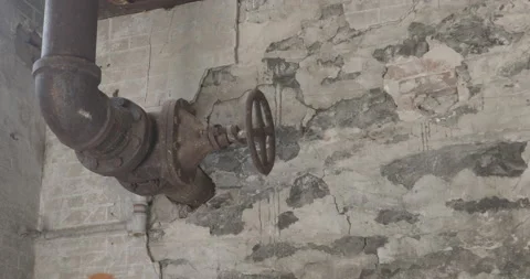 Pipe inside Abandoned factory Stock Footage 148223274