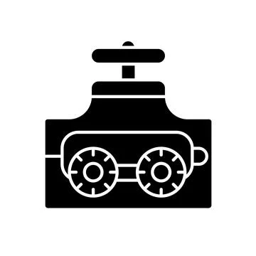 Pipe-inspecting robots black glyph icon Illustrazione stock