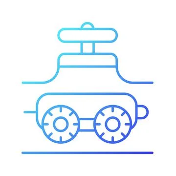 Pipe-inspecting robots gradient linear vector icon Illustrazione stock