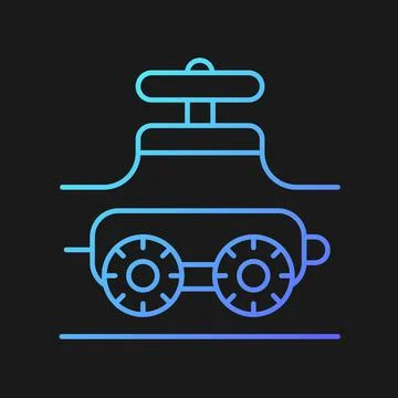 Pipe-inspecting robots gradient vector icon for dark theme Illustrazione stock