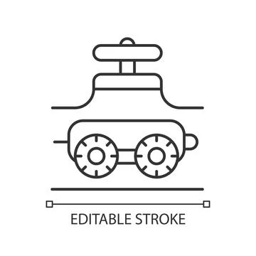 Pipe-inspecting robots linear icon Illustrazione stock