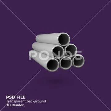 Pipe iron isolated 3d render icon illustration PSD Template