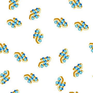 Pipe irrigation system isometric icon seamless pattern Stock Illustration