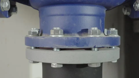 Pipe joint installation using bolts and nuts Stock Footage 327855636