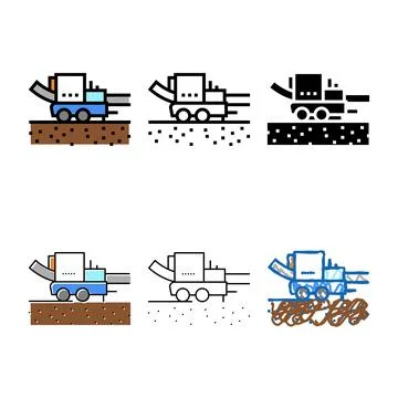 Pipe layer machine color icon vector looks 스톡 일러스트