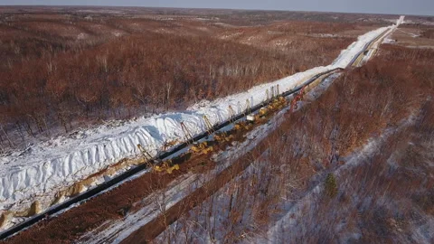 Pipe laying, top view Stock Footage 170922730