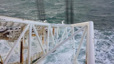 A pipe-laying vessel Stock Photos
