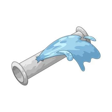Pipe leak illustration Stock Illustration