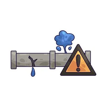 Pipe leak illustration Stock Illustration