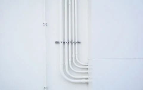 Pipe line outside the building Stock Photos